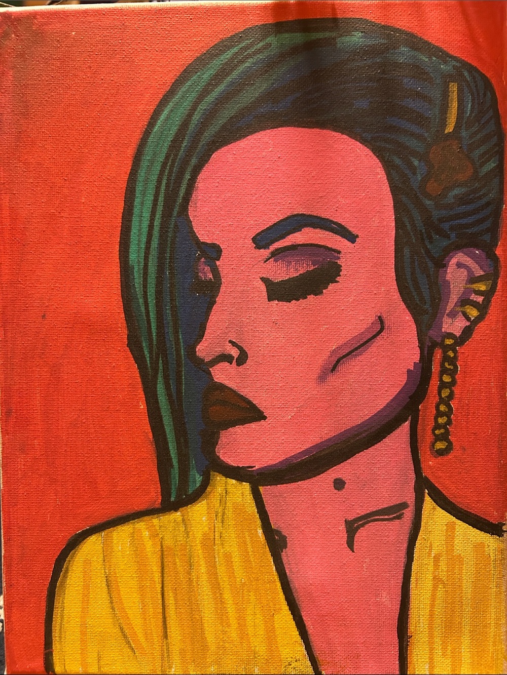 “Rhea” : Acrylic on Canvas, 9” z 13”